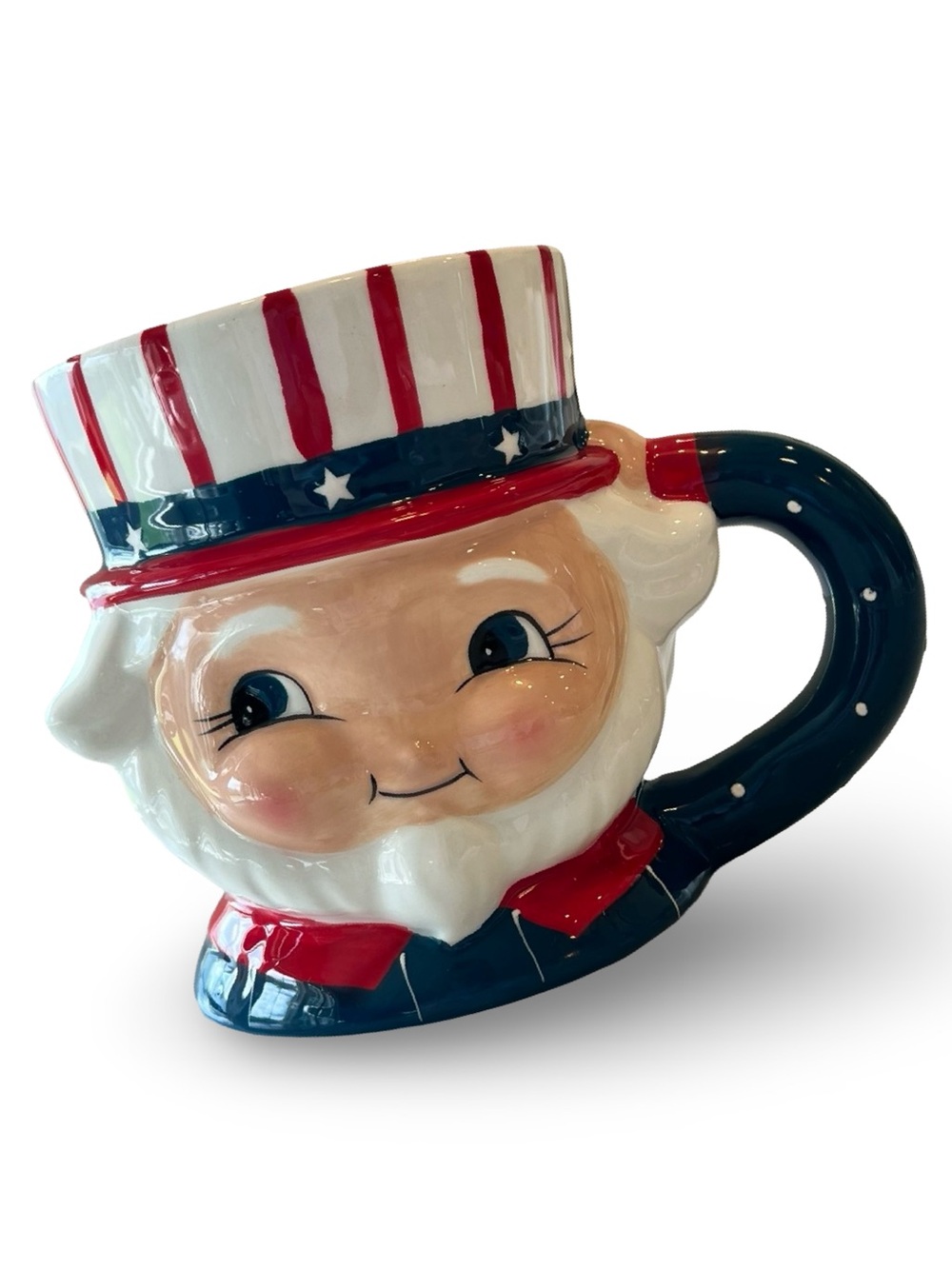 Whimsical Johanna Parker Carnival Cottage Uncle Sam Ceramic Mug
